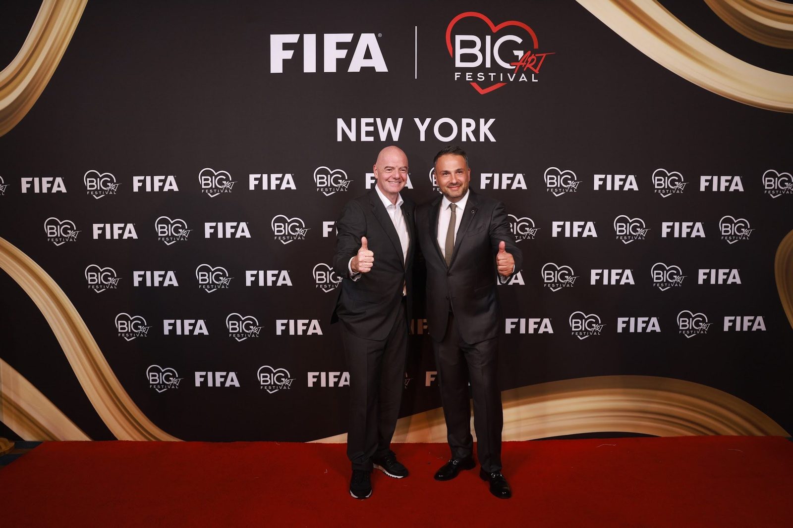 Big Art Festival × FIFA, New York — red carpet wall.