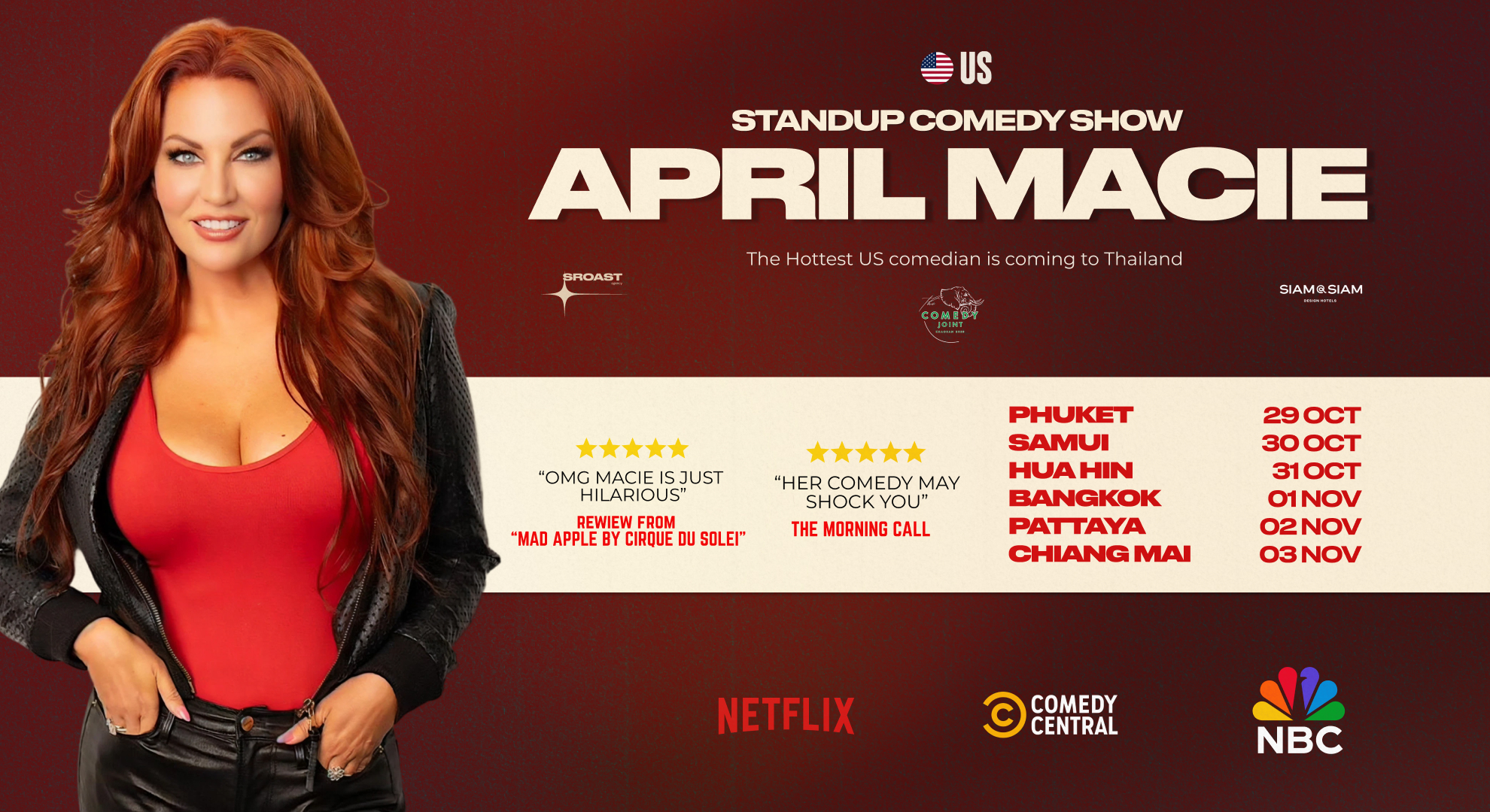 April Macie — Thailand Tour, six cities, October–November 2026. All shows sold out.